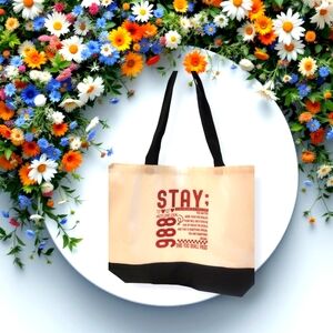 Suicide Prevention Stylish Tan and Black Tote Bag Double Sided. NWT. HandCrafted